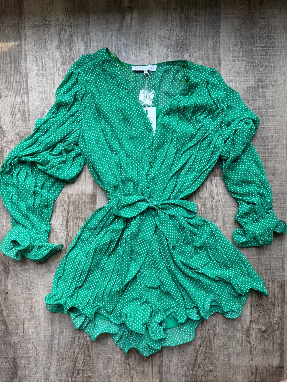 Endless Rose Green Polka Dot Blouse